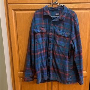 Patagonia Casual Button Down Shirt in Blue and Red